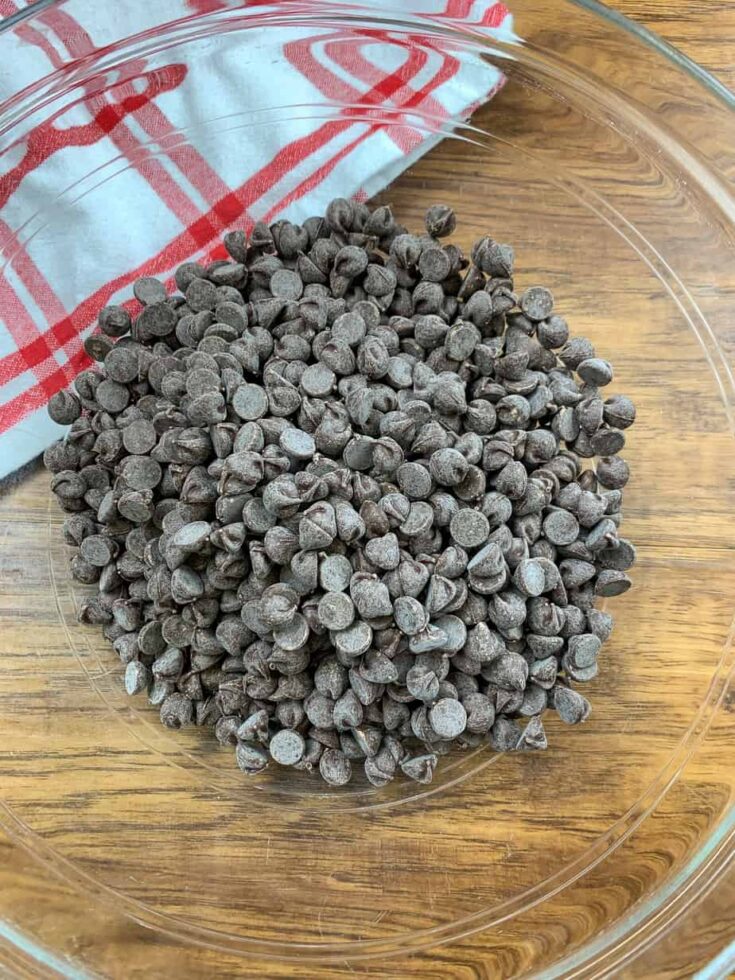 Chocolate chips in a bowl