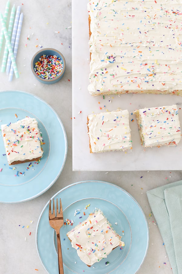 Homemade Funfetti Sprinkle Sheet Cake