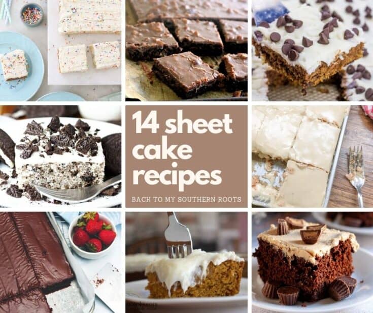 14 sheet cake recipes collage