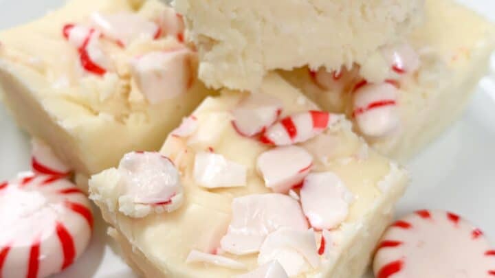 Peppermint White Chocolate Fudge