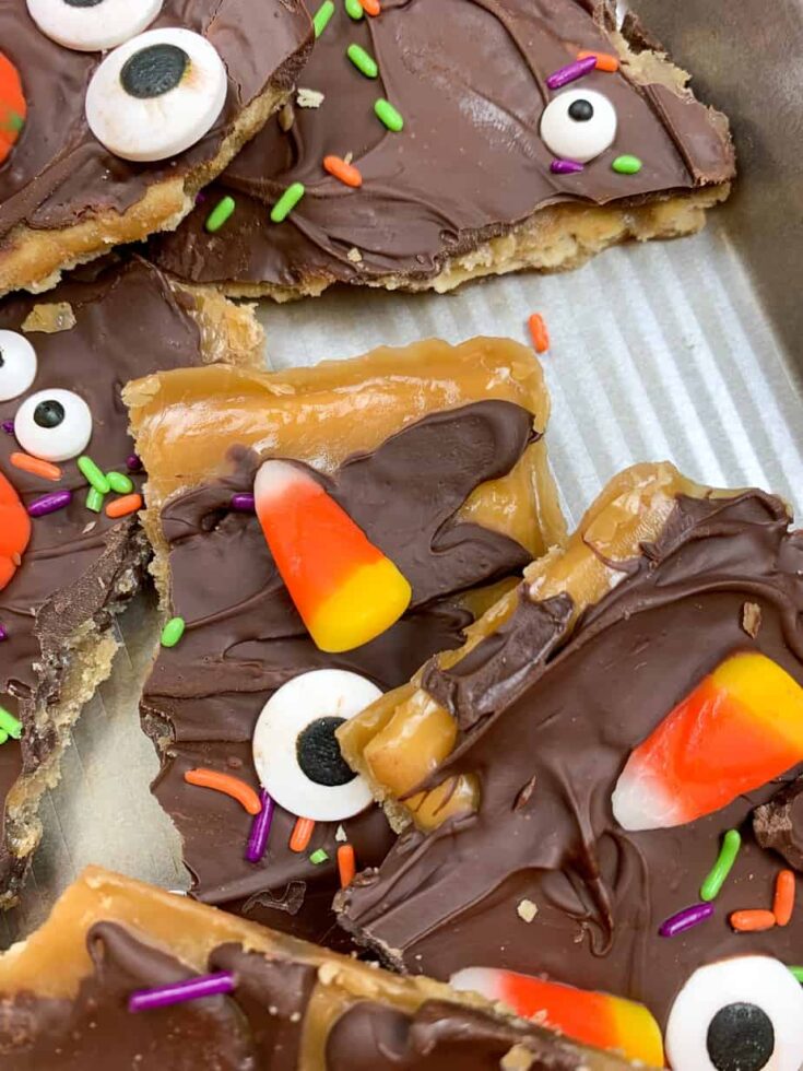 Chocolate crack on a cookie sheet