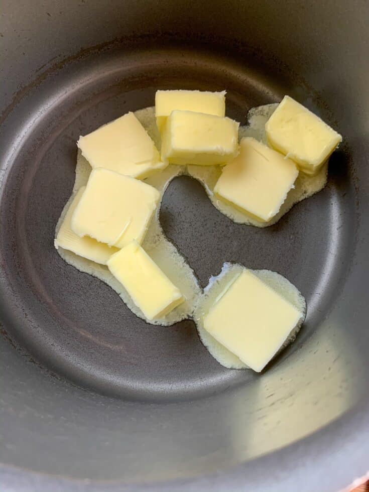 Butter melting in a saucepan