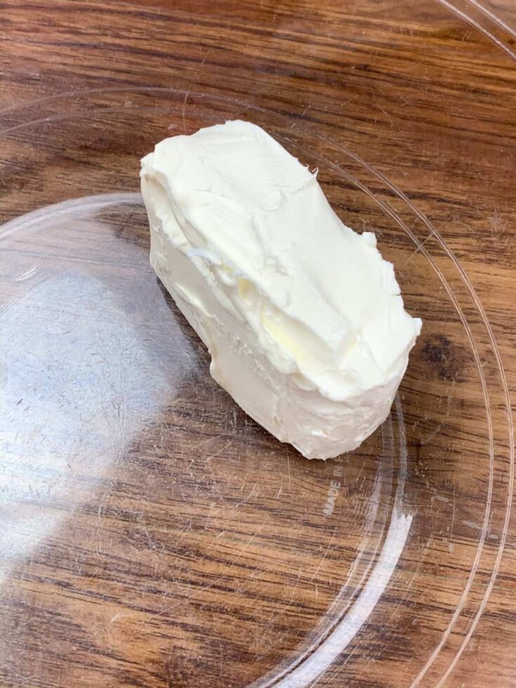 Cream cheese in a bowl