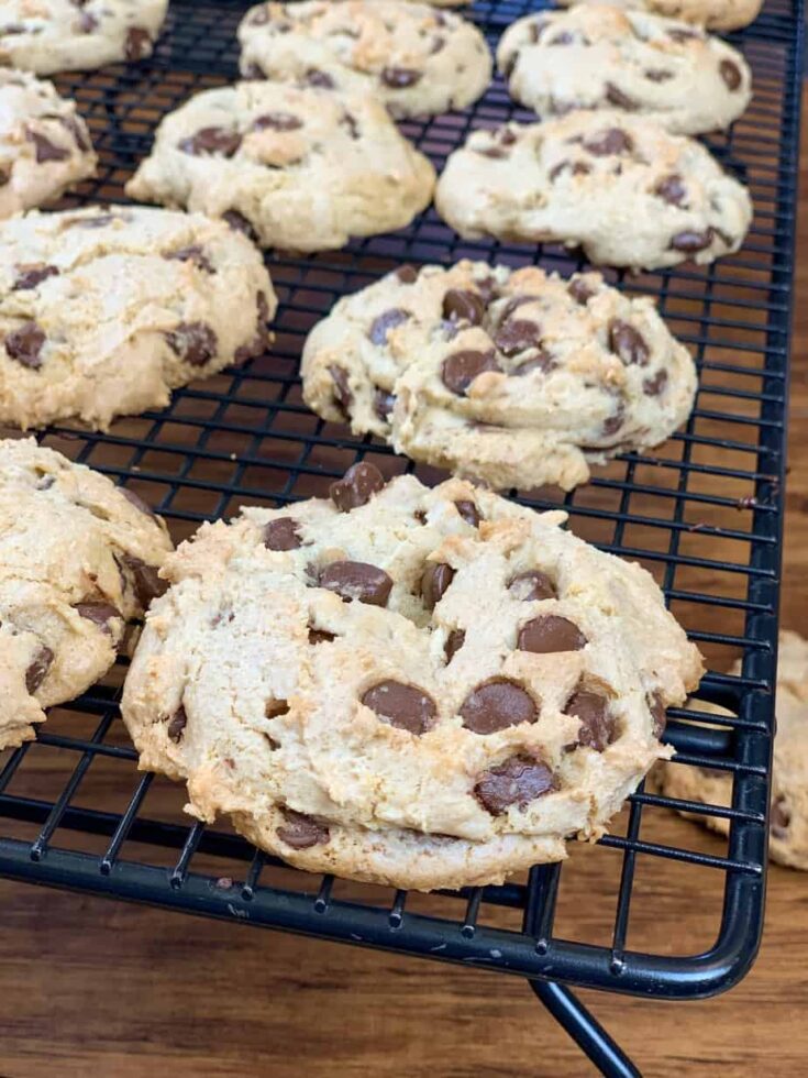 Baked cookies on a cookie sheet