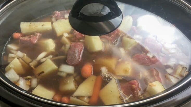 Beef stew in the slow cooker