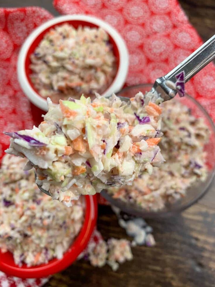 Chick-Fil-A Coleslaw on a fork