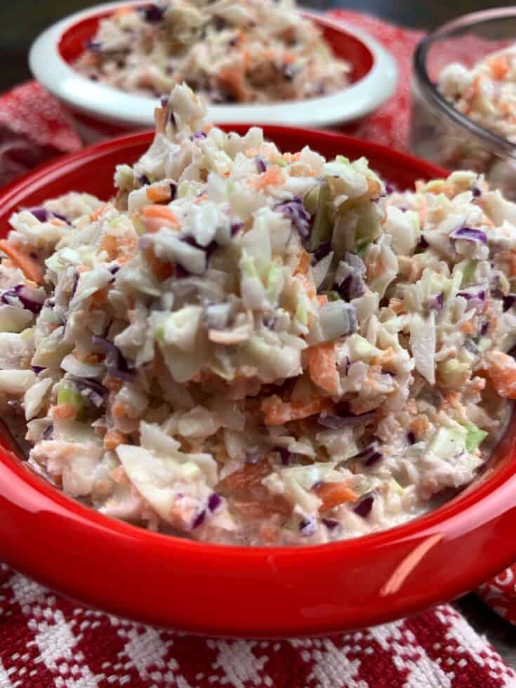 Chick-Fil-A Coleslaw in a red bowl